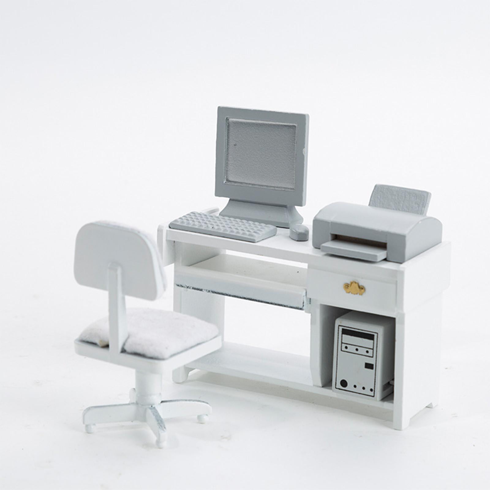 1 12TH Miniature Office Chair Set Pretend Toy Life Scene Decor Educational Model