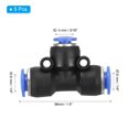 thumbnail image 2 of Uxcell Tee Plastic Push to Connect Fittings t Shaped 3 Ways Tube Connect Push Fit Push Lock 5 1/2"x3/8"x1/2", 2 of 6