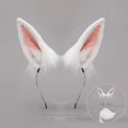 thumbnail image 7 of Slccxzc 2 Piece Plush Bunny Rabbit Ears Headband and Tail Set for Halloween Party (White), 7 of 7
