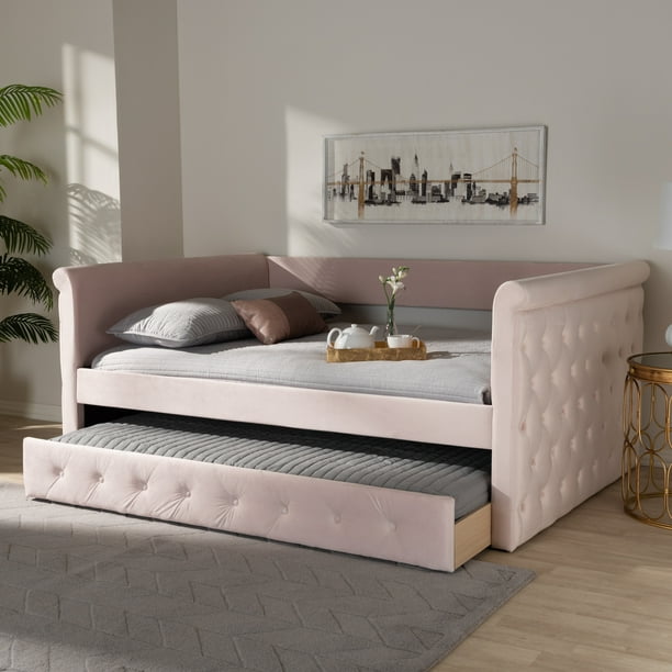 Baxton Studio Amaya Modern And, King Bed With Queen Trundle