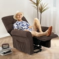 thumbnail image 4 of Costway Power Lift Recliner Chair Sofa for Elderly w/ Side Pocket & Remote Control Brown, 4 of 10