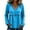 Blue, variant on Women's Boho Fringe Tops Long Sleeve Cotton Linen Blend Blouse V Neck Flowy Tunic Casual Frayed Hem Shirt for Fall Vacation