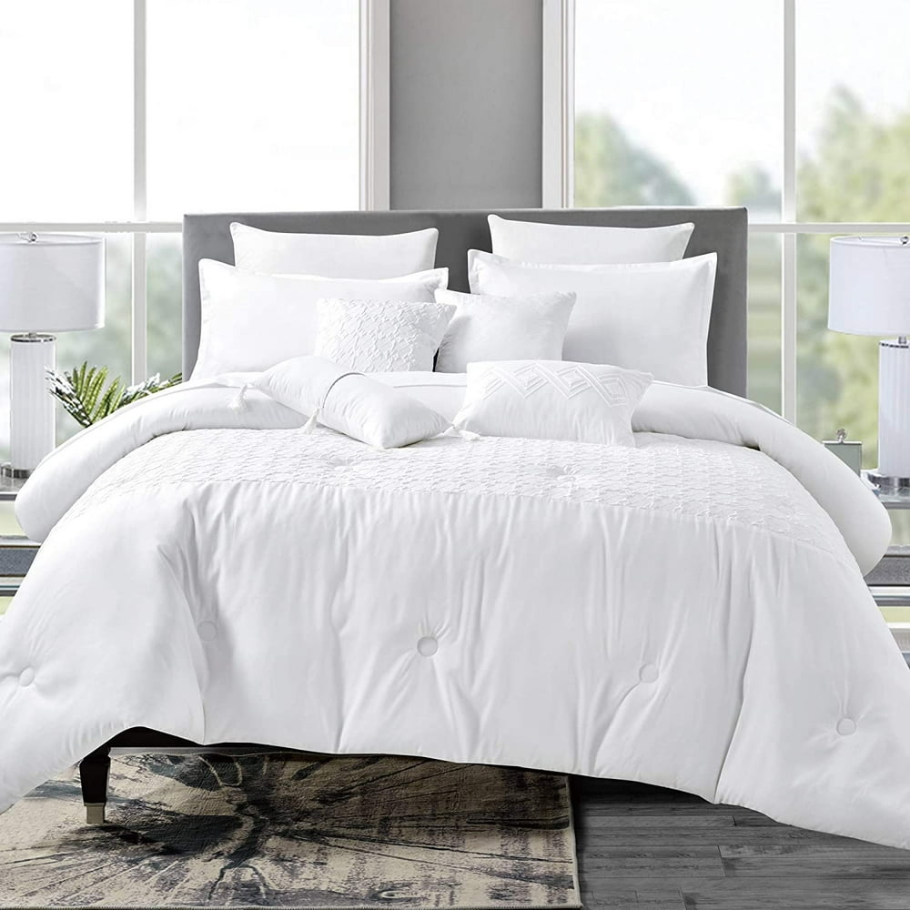 Sapphire Home Luxury 7 Piece Kingcal King Comforter Set With Shams