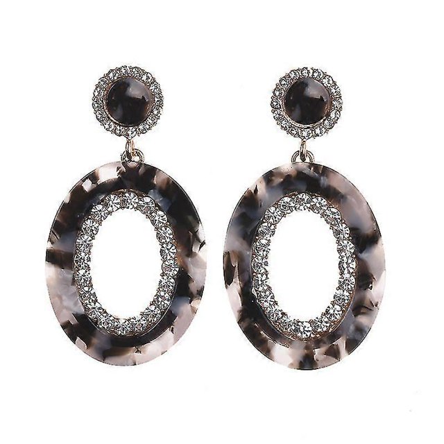 Pendientes colgantes de acrílico con estampado de leopardo para mujer G,JE140402