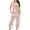 Pink, variant on Jamicy Home Clothes for Women Set Fashion Casual Loose Printed Round Neck Short Sleeve Button Capri Pants Comfortable Ladies Pajamas Set