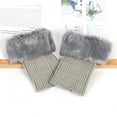 thumbnail image 4 of STETMN Women's Fuzzy Boot Cuff Toppers Socks Winter Warm Crochet Short Leg Warmer, 4 of 4