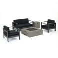 thumbnail image 1 of Noble House Cape Coral 5 Piece Outdoor Aluminum Conversation Set in Gray, 1 of 16