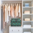 thumbnail image 4 of Yayeee Collapsible Cube Storage Bin with Lid Fabric Closet Decorative Basket with Handles, Green Art Abstract Pattern, 4 of 7