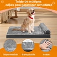 thumbnail image 4 of Cama Ortopédica para Perros Grande,100cm*60cm,Cama para Perro con Espuma Viscoelástica de Recuperación Lenta y Funda extraíble y Suave Piel sintética,Fondo Antideslizante, 4 of 7