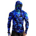 thumbnail image 2 of Men's UPF 50+ Fishing Shirts with Mask 3d Skull UV Sun Protection Shirts UPF Rash Guard Long Sleeve Hoodie, 2 of 7