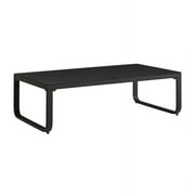 Linon Hayes Metal and Glass Outdoor Coffee Table in Black