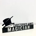 thumbnail image 2 of Handmadetneonsign Magician Metal Nameplate, Magician Office Desk Nameplate, Desk Name Plate Decor, 2 of 4