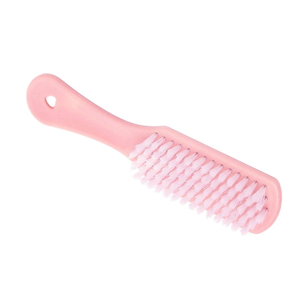Cepillo de ropa, cepillo de limpieza para el hogar, cepillo para zapatos con mango ergonómico portátil, rosa