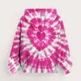 thumbnail image 4 of Kids' Heart Tie-Dye Print Hooded Sweatshirt with Long Sleeves and Pocket, Colorful Pullover for Boys and Girls, Limited Time Offer Under 10 Dollars, 4 of 6