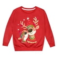 thumbnail image 4 of FYEGRE Chandail en Molleton de Vacances pour Fille Imprimé Festif Manches Longues Col Rond Chandail Confortable Rouge 8-9 Ans, 4 of 4