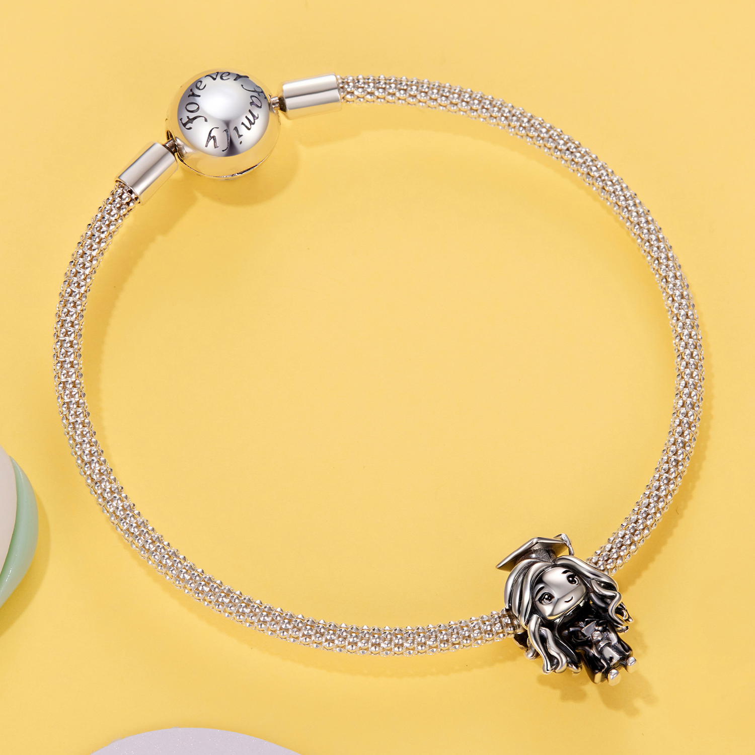 Graduation Charm 925 Sterling Silver Charm , Gift Box Packaging