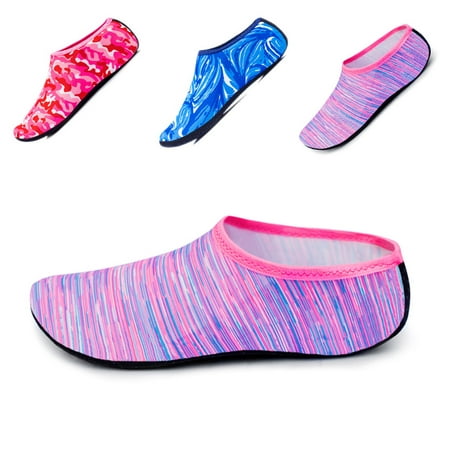 Image of Barerun Kids Womens and Mens Classic Barefoot Water Sports Skin Shoes Aqua Socks for Beach SwiSurf Yoga Exercise Pink 11-13 Women/9-11 Men