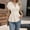 Apricot, variant on Women's V Neck Wrap Front Peplum Top – Ruched Waist, Raglan Short Sleeve, Solid Color Pleated Blouse Navy Blue，L