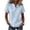 04#Light Blue, variant on Women's Linen Short Sleeve V Neck Button Tunic Blouse