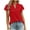 Red, variant on VANLOFE V-Neck T-Shirts Light Blue V-Neck Women Tee Shirts Women's Fashion Solid Color Casual V-Neck Short Sleeve Loose T-shirt Tops Gift for Girlfriend