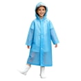 thumbnail image 2 of JOANKDMI Toddler Girls Long Raincoat Kids Waterproof Lightweight EVA Rain Jacket with Clear Brim Hood Snap Button Closure for School Hiking Travel Outdoor Active Wear, 2 of 5