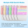 thumbnail image 6 of FiveBox Wired One-Handed RGB Mechanical Gaming Keyboard, 35 Keys Type-C Professional Gaming Keyboard, Portable USB Wired PC Keyboard LED Backlit Gaming Keypad w/Wrist Rest for PC Gamer Xbox PS4,White, 6 of 6