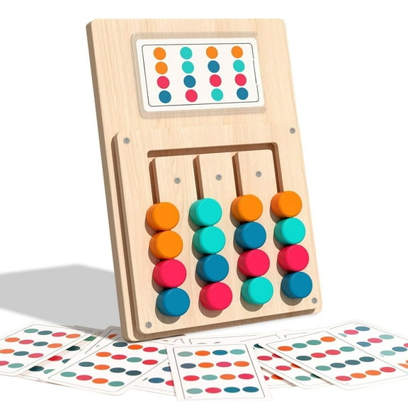Pearoft Color Matching Puzzle Toys for 3 4 5 6 7 Years Old Kids Preschool Educational Wooden Toys for Boys Girls Age 3-7 Years Old Ideal Christmas Birthday Gifts Montessori Brain Teasers Game
