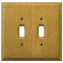 Amerelle 4025TT Traditional Wallplate, 2 Toggle, Wood, Light Oak , 1-Pack