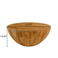 thumbnail image 2 of 35.43" Drum Coffee Table, Vintage Style Bucket Shaped Coffee Table for Office, Dining Room and Living Room, Natural, 2 of 7