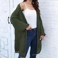 thumbnail image 2 of XuJwPNcy Women's Long Sweaters Cardigan Open Front Long Sleeve Plus Size Knit Cardigans Trendy Solid Fall Coat, 2 of 7