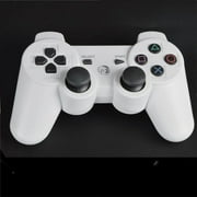 Angle View: PKPOWER Bluetooth Wireless Vibration Game Controller for Sony PS3 with charge cable cord White