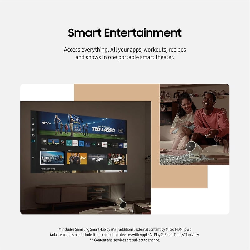 Samsung QN98QN90DAFXZA 98 Inch Neo QLED TV with 4K AI Upscaling with a Free SP-LFF3CLAXXZA 30-100 Inch The Freestyle Gen2 Smart Projector (2024) gallery view