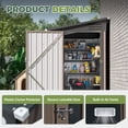 thumbnail image 4 of BaPiPro 6x4 ft Outdoor Metal Storage Shed, Lean-To Shed with Lockable Door, Garden Tool Shed for Patio, Backyards, Brown, 4 of 8