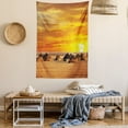 thumbnail image 2 of African Tapestry, African Landscape of a Small Town with Horizon Skyline at Dawn Ethiopian Photography, Wall Hanging for Bedroom Living Room Dorm Decor, 60W X 80L Inches, Orange, by Ambesonne, 2 of 5
