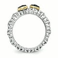 thumbnail image 2 of Sterling Silver Two Tone Silver And Gold Plated Sterling Silver w/Black Diamond 3 Stackable Rings, 2 of 3