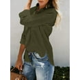 thumbnail image 3 of Sherrylily Women Button Down Shirts Long Sleeve Blouse Roll Up Cuffed Sleeve Casual Plain Tops with Pockets, 3 of 5