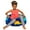 Dinos on Blue, variant on Posh Creations Bean Bag Chair, Soft Lounger for Sitting, Canvas, Kids, 2 ft, Dinos on Blue