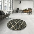 thumbnail image 3 of Ahgly Company Indoor Round Abstract Brown Abstract Area Rugs, 8' Round, 3 of 6