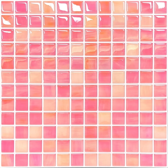 Azulejos de pared Walanz 12"x12" rosa con diseño diamante, adhesivos tipo peel & stick