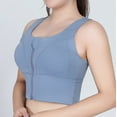 thumbnail image 6 of Womens Sports Bras Large Size High Waist Front Zipper Sports Vest High Strength Shockproof Yoga Bra Beautiful Back Fitness Underwear Comfortable Bras for Women Blue 3XL, 6 of 6