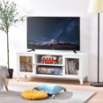 thumbnail image 2 of Veryke Industrial 2 Glass Door Metal TV Stand for TVs up to 55 Inches, White, 2 of 7
