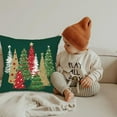 thumbnail image 6 of AUQ Christmas Pillow Covers 18X18 Inch Christmas Decor Linen Pillowcase Green Tree Xmas Green Throw Pillows Christmas Winter Farmhouse Holiday Decoration Outdoor Cushion Covers for Couch Home, 6 of 7