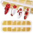 thumbnail image 1 of Perlas para uñas Bellecrey de 0,8 a 3 mm, doradas, plateadas y grises, charms, 1 of 9