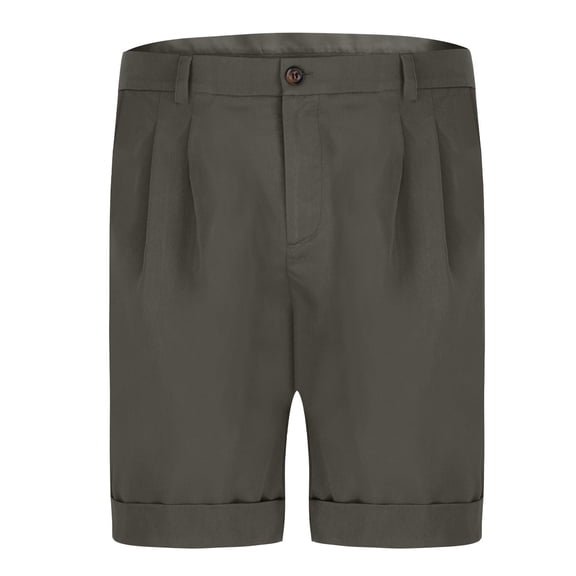 CONZONE Mens Casual Suit Shorts Buttons Dress Shorts for Men Solid Color Lightweight Loose Fit Vacation Beach Shorts With Pockets
