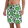 thumbnail image 2 of Kll Leopard Print St. Patrick'S Day Men'S Casual Summer Beach Shorts Hawaiian Shorts With Pockets-Xx-Large, 2 of 9