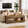 thumbnail image 6 of Tribesigns 63 in. Brown Rectangle Engineered Wood Console Table with Shelf, 6 of 13