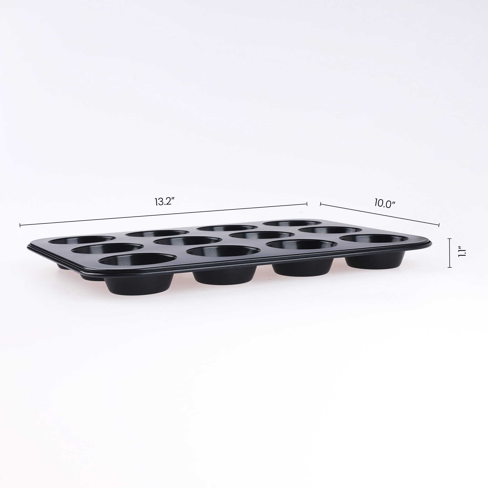 Unique Bargains Nonstick Cupcake Pan with 6 Cups Black 13.2*13.2*1.1in