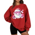 thumbnail image 4 of Uootdi Christmas Santa Christmas Blowing Gift Bubble Printted Graphic Sweatshirt for Women Crewneck Long Sleeve Pullover Casu al Loose Fit Holiday Top, 4 of 5