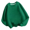 thumbnail image 1 of lcziwo Chandail pour Enfants à Col Rond, Chandail de Base Uni pour Enfants, Tunique Décontractée Oversize à Épaules Tombantes à Manches Longues, Mode Automne Hiver Sans Capuchon Vert, 9 Ans, 1 of 4
