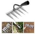 thumbnail image 6 of 4/5/6/7-Tooth Dethatcher Rake Metal Yard Rake Weeding Hoe Rake Weeding Scarifier Artifact Agricultural Tools Garden Cultivator, 6 of 9